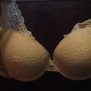 All white lace push up bra